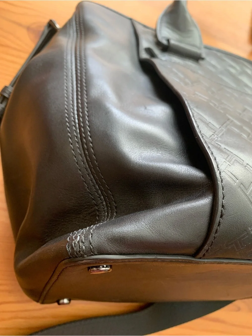 Tumi Black Quilted Leather Laptop Satchel